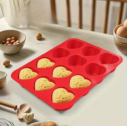 Heart Shaped Silicone Baking Mold