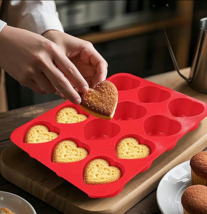 Heart Shaped Silicone Baking Mold