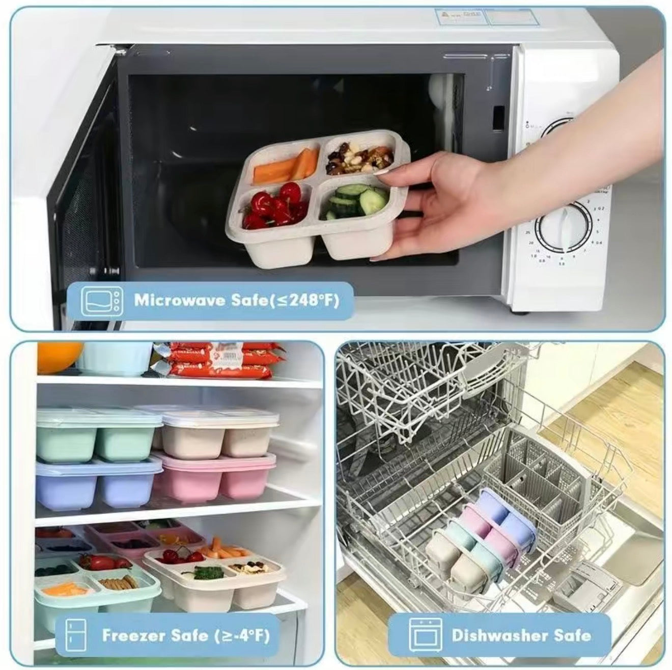 4-Pack Bento Box Lunch Container