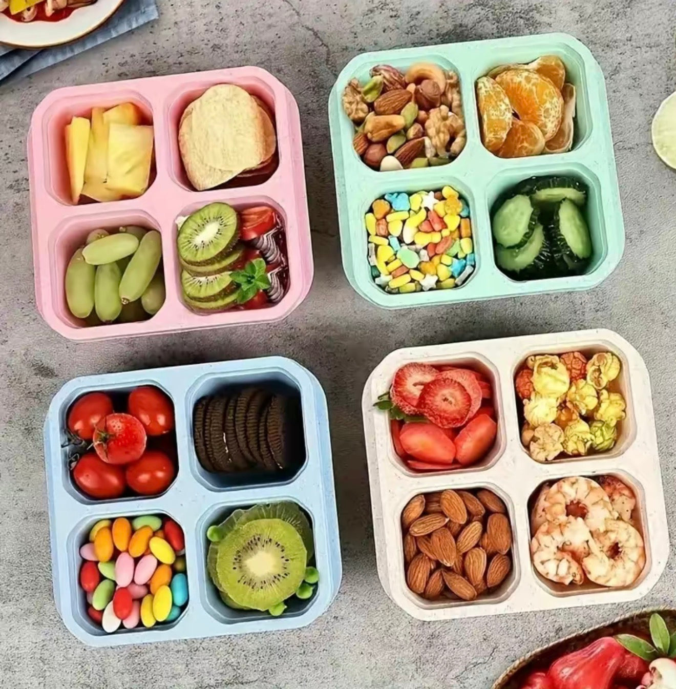 4-Pack Bento Box Lunch Container